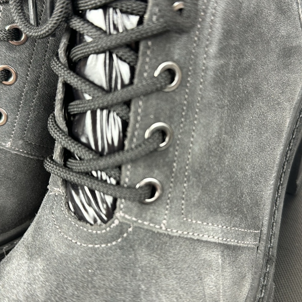 Marc Fisher LTD Velima Mixed Media Heeled Boot. Dark Gray. - Picture 9 of 13